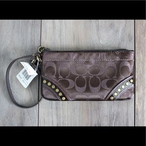 🆕 Coach Signature Studded Lurex Wristlet